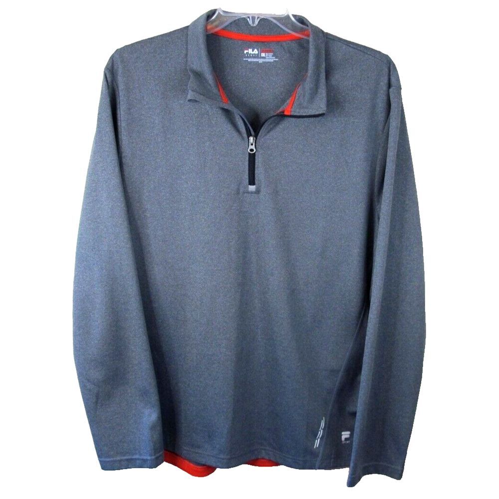 Fila Performance Sport Live in‎ Motion 1/4 Zip Gray Pullover Men's XXL NICE!